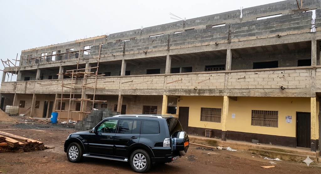 Evolution du chantier du Lycée Technique de Bafou ( Ajout de niveau)